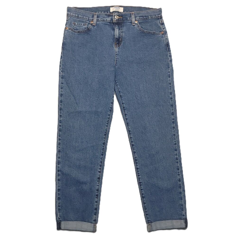 Levis Denizen Boyfriend Jeans Womens 2 Cuffed Blue Stretch Denim